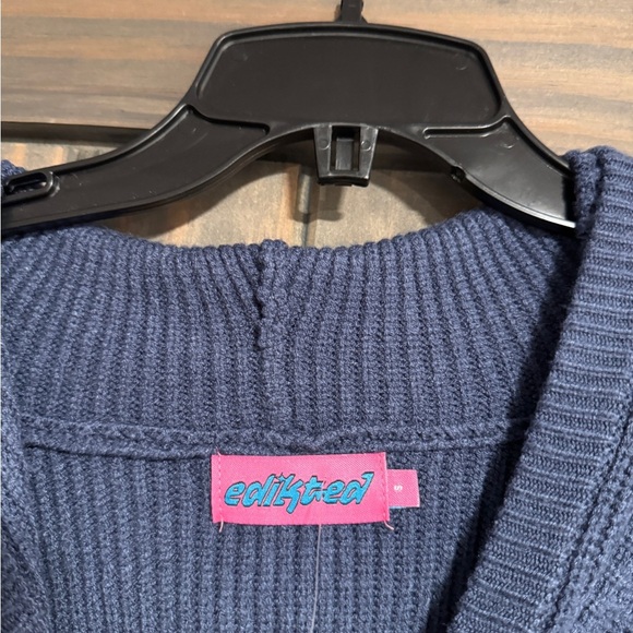 EDIKTED Wynter Knit Blue Hoodie S - Picture 4 of 5